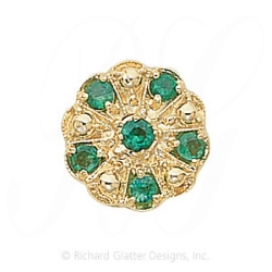 GS093 E - 14 Karat Gold Emerald Slide 